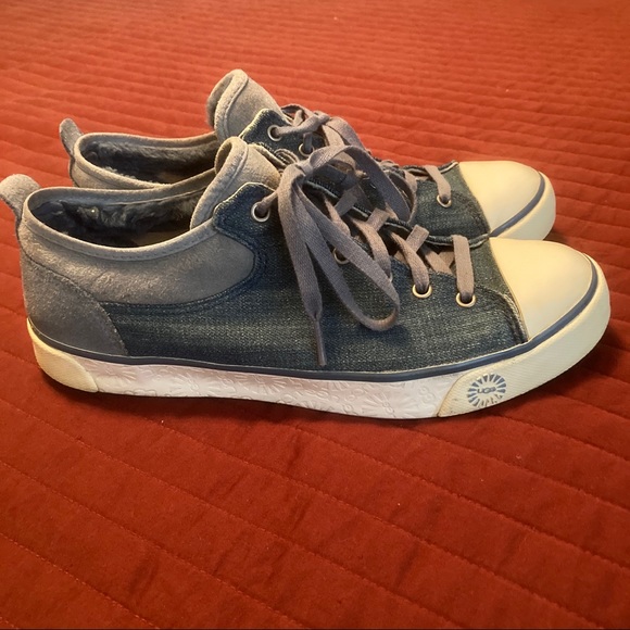 Ugg Denim Textile & Lt. Blue Suede Casual Sneakers Size 9 - Picture 5 of 12